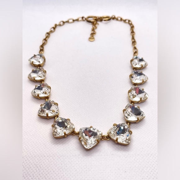 Stella and Dot chrystal statement necklace w gold tone chain and extender! - Picture 3 of 14